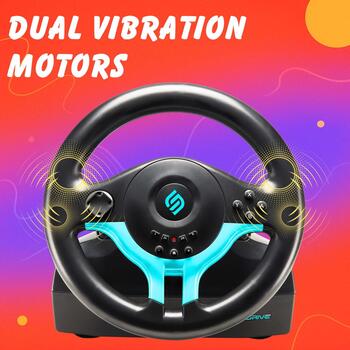 Subsonic Руль SV 250-S SA5578-1, 22см, 180°, 2 педали, проводной, двойная вибрация, PS4, PS3, XBOX ONE, ПК, SWITCH (SA5578-1)