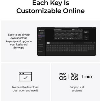 Keychron V6 Ultra 8K беспроводная механическая клавиатура 100% 2.4GHz Bluetooth 5.3 USB-C 8000Гц Hot-Swap RGB черная V6U-D4 (V6U-D4)
