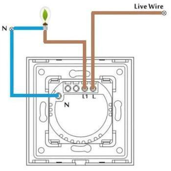 Spring One Gang, One Way Touch Switch, Glass Black (WT-101 WIFI 1gang(N&L) 1000B/G)