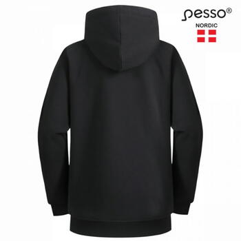 Pesso Turin TURIN_BL-L, melna, L, 65% kokvilna/35% poliesters, 300 g/m², kapuce, rāvējslēdzējs, 2 kabatas (TURIN_BL-L)