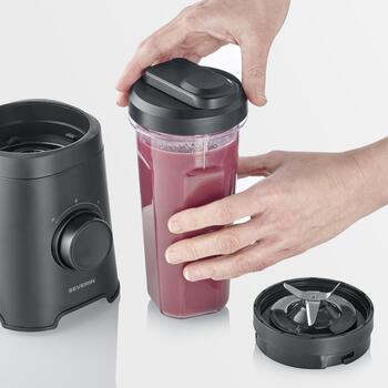 Severin Smoothie Maker SM 003743, 320 W, 2 uzgaļi, 0.6 l, 24000 apgr./min, nerūsējošais tērauds, Tritan (SM 003743)