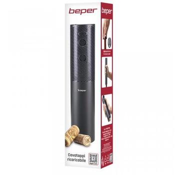 Beper Elektriskais vīna korķa atvērējs P102ACP103, 30 pudeles, uzlādējams, ABS, melns (P102ACP103)