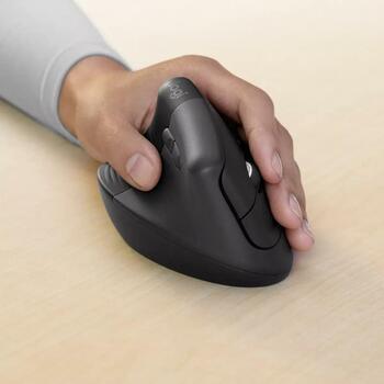 Logitech Беспроводная Мышь Lift 910-006495, 4000dpi, 4 кнопки, оптический сенсор, вертикальная, беспроводная, LED (910-006495)