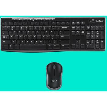 Logitech клавиатура беспроводной комплект 920-004508, 10 м, QWERTY, черный, 36 месяцев работы от батареи, 3 кнопки (920-004508)