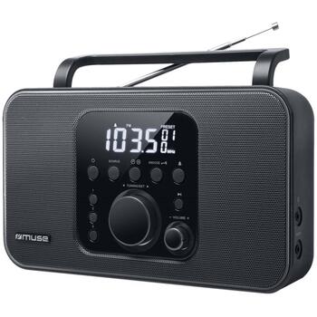 Muse радио M-091R, ЖК-дисплей, FM/AM, 20 предустановленных станций, будильник, AUX вход, черный (M-091R)