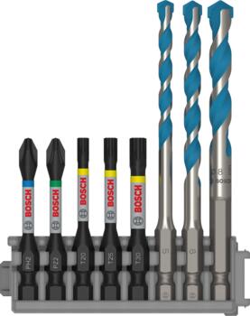 Tiecienskrūvgriežiem, akumulatoru skrūvgriežiem, triecienurbjmašīnām/triecienskrūvgriežiem PRO IMPACT MIXED SET BOSCH 2608577144 (2608577144)
