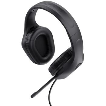 Trust austiņas GXT 415 Zirox, 50 mm, 20 - 20000 Hz, 2 m, melna, regulējams galvas stienis, salokāms mikrofons (24990)