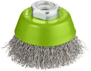 Metāla suka leņķa slīpmaš D 65 mm, 1 gab.,nerūs.tēr, Mazām leņķa slīpmašīnām PRO STAINLESS STEEL CLEAN STIEPĻU SUKA, 2608622061, BOSCH (2608622061)