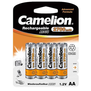 Перезаряжаемые Ni-MH батарейки с ёмкостью 2700 mAh и форматом AA/HR6 Rechargeable Batteries 4 шт. 17027406 Camelion (17027406)