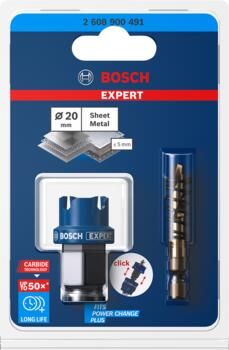 Urbjmašīnām/skrūvgriežiem, triecienurbjmašīnām/triecienskrūvgriežiem EXPERT SHEET METAL PC PLUS CAURUMZĀĢIS BOSCH 2608900491 (2608900491)
