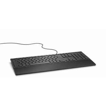 Dell Клавиатура KB216 580-ADGR, USB, черный, QWERTY, русский, полноразмерная, горячие клавиши, тихая (580-ADGR)
