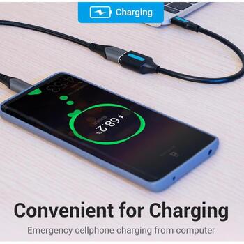 Vention CCVBB USB-C OTG-кабель, 0,15 м, USB 3.2 Gen 1, 5 Гбит/с, черный, ПВХ, прямой разъем (CCVBB)