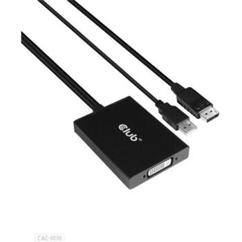Club3D USB adapteris CAC-1010 DisplayPort uz Dual Link DVI-D HDCP 2560x1440@60Hz, melns (CAC-1010)