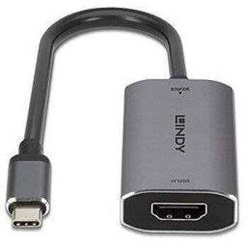 Lindy I/O преобразователь USB-C в HDMI 43327, HDMI 8K60, 1 HDMI порт, 1 USB-C порт, 0.11 м кабель (43327)