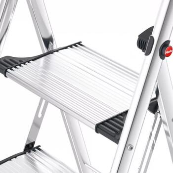 Hailo MK100 TopLine 034303301, salokāms pakāpienu soliņš, 3 pakāpieni, alumīnijs, 250cm, 74cm, 144cm, 150kg (034303301)