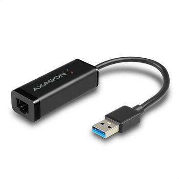 Axagon Adapteris ADE-SR 1GB, USB 3.0, Ethernet RJ-45, 10/100/1000 Mbit/s, Plug and Play, strāvas adapteris, melns (ADE-SR)