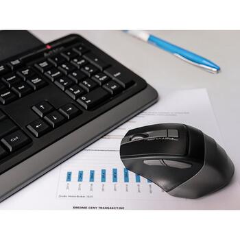 A4Tech FStyler комплект клавиатуры и мыши A4TKLA47478, 15м, 1xAA, 6 шт, 2000 dpi, USB, беспроводной, мембранный, серый (A4TKLA47478)
