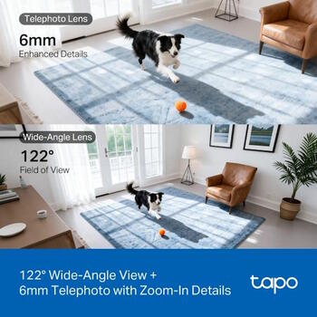 TP-Link WiFi внутренняя IP камера Pan Tilt Dual Lens Tapo C245D 2K 3MP AI обнаружение ночное видение Белый (TAPO C245D)