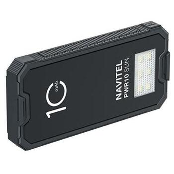 Navitel PWR10 Sun, 10000mAh, no saules paneļa/no elektrotīkla, LED lukturītis, atlikušais uzlādes indikators (PWR10 Sun)