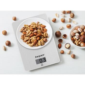 Beper Кухонные весы 90.131, 1g, 5kg, нержавеющая сталь, функция тарирования, автоматическое отключение (90.131)