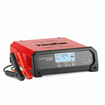 Telwin Akumulatora lādētājs 130 807848, 230V, 1,8KW, 12-16-24V, 120A (12V), 60A (24V), 180A (12V), IP21, kabeļi, skavas (807848)