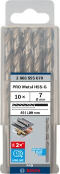 HSS-G urbji metālam 7.0mm, 10gab., Urbjmašīnām/skrūvgriežiem PRO METAL HSS-G STANDARTA SPIRĀLVEIDA URBJA GARUMS, 2608595070, BOSCH (2608595070)