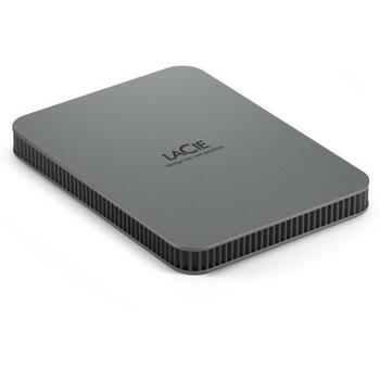 Lacie Внешний HDD 2TB STLR2000400 USB Type-C, 3.2 Gen 1, серый, защита паролем, USB-кабель в комплекте (STLR2000400)