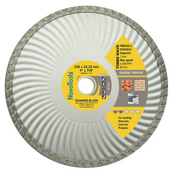 Dimanta griezējdisks TURBOWAVE 230x22.2mm NOVOABRASIVE (DBB230/TW)