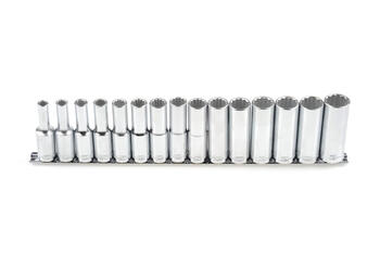 Muciņu komplekts, K24903, KAMASA TOOLS, 12 punktu, hromēts, 15 gab. (K24903)