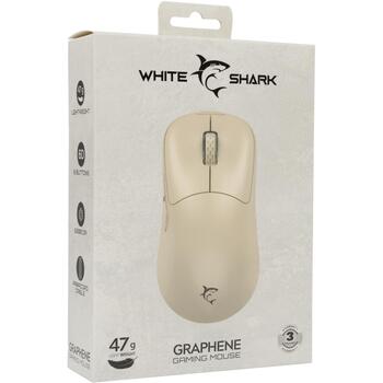 White Shark Datorspēļu pele GRAPHENE-BE GM-5014, 47g, 6 pogas, 6200 DPI, USB 2.0, 1.5m vads, ergonomiska (GRAPHENE-BE)