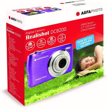 Agfa Photo Цифровая камера DC8200PR, 18 МП, 2.7'', 8x, Full HD 1080p, USB 2.0, Встроенная вспышка (DC8200PR)