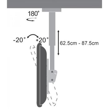 Sbox televizora kronšteins CPLB-28S, 30kg, 23-43 collu, 200x200mm, augstuma regulējums 608-858mm, slīpums -20-20°, 1 ekrāns (CPLB-28S)