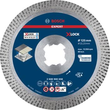 X-LOCK dimanta disks HardCeramic125x22.23x1.6, Mazām leņķa slīpmašīnām EXPERT HARD CERAMIC DIMANTA GRIEZĒJDISKS, 2608900658, BOSCH (2608900658)