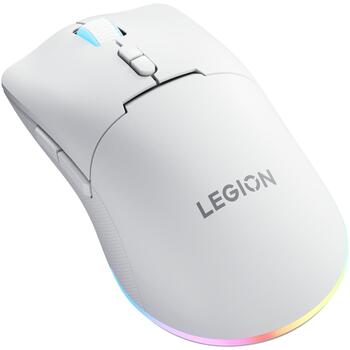 Lenovo bezvadu spēļu pele Legion M220 GY51V60437, 5000 dpi, 2.4 GHz, Bluetooth, USB-C, 7 pogas, RGB apgaismojums, optiskā, balta (GY51V60437)