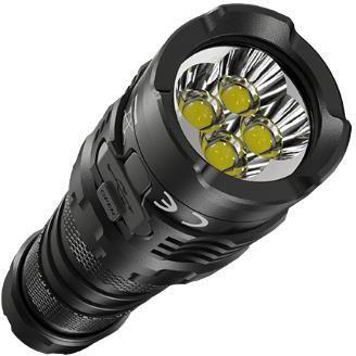 Nitecore P10IX, rokas lukturis, 4000 lm, 4 x CREE XP-L2 V6, 158 m, IP68, alumīnija, 5000 mAh, USB, 1 m, 2 m (P10IX)