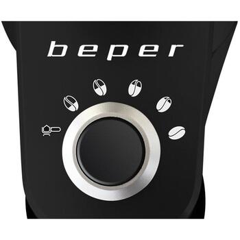 Beper BP.580 кофемолка, 150 Вт, 360 г, нерж. сталь/ABS, регулируемый помол, контейнер для молотого кофе (BP.580)