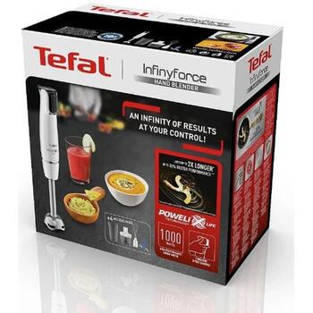 Tefal Погружной блендер HB9441, 1000 Вт, белый, дробление льда, 0,5 л чаша для нарезки, 1 скорость (HB9441)