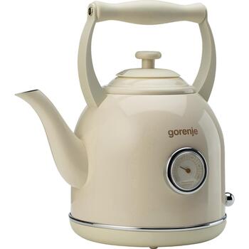 Gorenje Чайник K17CLIN, 2000 W, 1.7 L, Пластик/Металл, 360° вращающаяся база, Бежевый (K17CLIN)