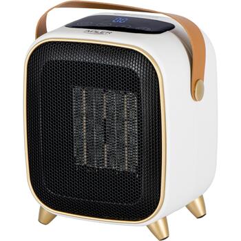 Adler keramiskais ventilatora sildītājs AD 7762, 1000W, 2 līmeņi, 1-12h taimeris, LED vadības panelis, 15-45°C, balts (AD 7762)