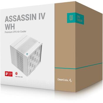 Deepcool ASSASSIN IV WH R-ASN4-WHNNMT-G, 58.06/79.1 cfm, 2 ventilatori, 7 siltuma caurules, PWM atbalsts, 29.3 dBA (R-ASN4-WHNNMT-G)