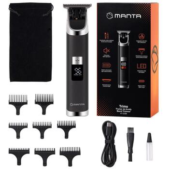 Manta Matu trimmeris HT-02BK, 8 uzgaļi, IPX7, USB-C, 0.5mm-9mm, 120min akumulatora darbība (HT-02BK)