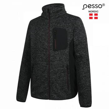 Pesso Florence jaka, 2XL, pelēka/melna, rāvējslēdzējs, 100% poliesters, 300 g/m² (FLORENCE_P-2XL)