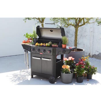 Barbecook Luca 412 газовый гриль для готовки на улице 4 горелки Grill Booster 3.8кВт боковая горелка чугунные решетки шкаф BC-GAS-3100 (BC-GAS-3100)