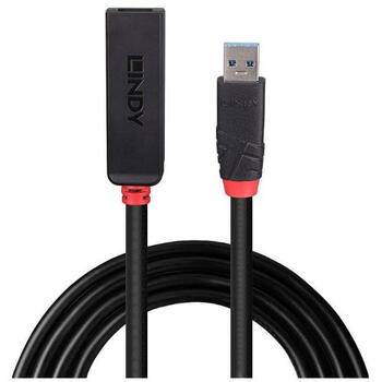 Lindy 43401 USB удлинитель 5м, 5Gbps, USB Type A мужской / USB Type C женский, кабель адаптера питания в комплекте (43401)