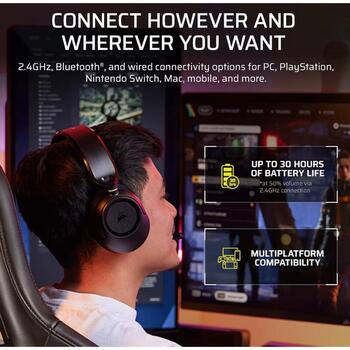 Corsair Gaming Headset | HS35 v3 | Bluetooth | Over-Ear | Microphone | Carbon | Wireless (CA-9011401-WW)