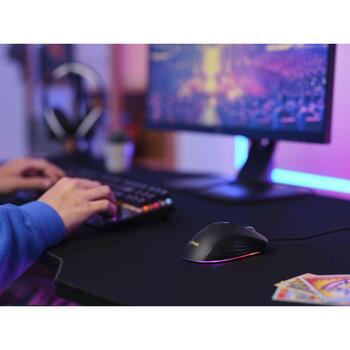 Trust USB datorpele GXT924 YBAR+ 24890, 25600 DPI, 50 G, 6 pogas, RGB apgaismojums, 1.8 m kabelis (24890)