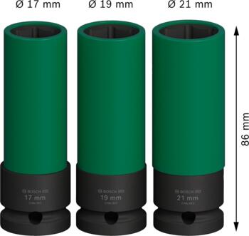 Trieciena uzgriežņatslēgām PRO IMPACT MUCIŅU KOMPLEKTS BOSCH 2608003033 (2608003033)