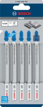 5 figūrzāģa asmeņi T321BF Speed for Metal, Figūrzāģiem PRO METAL PIPES AND PROFILES T321BF FIGŪRZĀĢA ASMENS, 2608636707, BOSCH (2608636707)
