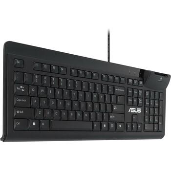 Asus клавиатура KU100 90XB05E0-BKB050 черная, USB, 2 м, 1 шт., 10 миллионов нажатий, прямой разъем, EST (90XB05E0-BKB050)