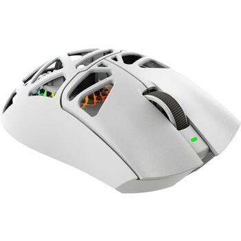 White Shark MORIEN WGM-5025 MORIEN-W, игровая мышь, 6 кнопок, 6200-12000 DPI, 1000 Гц, 2.4 ГГц/BT/провод, RGB, 400 мАч, 67 г (MORIEN-W)